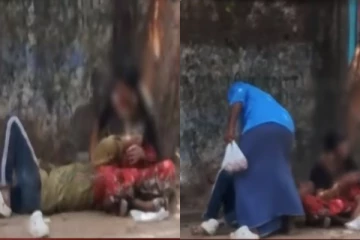 அய்யய்யயோ ஆனந்தமே..சாலையில் திருநங்கையின் மடியில் படுத்துக் கொண்டு ரொமான்ஸ் - அடித்து விரட்டப்பட்ட மதுப்பிரியர்..!