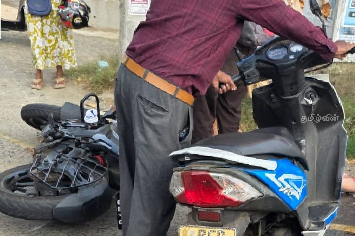 யாழ். கந்தர்மட சந்தியில் விபத்து: ஒருவர் படுகாயம் | Accident At Jaffna Kandarmadam One Injured