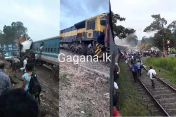 කන්ටේනරයක දුම්රියක් ගැටෙයි..දුම්රිය ධාවනයට බාධා..(PHOTOS)