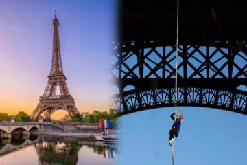 உலக சாதனை படைத்த இளம்பெண்! கயிறு மூலம் ஈபிள் கோபுரத்தில் ஏறி சாகசம்