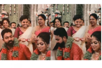 மணமேடையில் மணமகன் செய்த செயல்... வெட்கத்தில் தலைகுனிந்த மணமகள் - வைரலாகும் வீடியோ