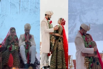 முதன்முறையாக மைனஸ் 25°C குளிரில் திருமணம் செய்து கொண்ட காதலர்கள்!