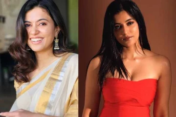 நடிகை அஞ்சு குரியனின் சிகப்பு நிற மாடர்ன் ஆடை போட்டோஷூட்...