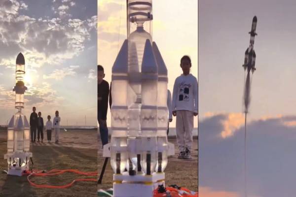 பிளாஸ்டிக் பாட்டில் வைத்து ராக்கெட் செய்த சிறுவர்கள் - வைரல் காணொளி | Boys Made Rockets Out Of Plastic Bottles