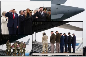 போரின் தொடக்கத்தை அறிவித்த அதே தொப்பியுடன்.. உயிரிழந்த 6 அமெரிக்க படை வீரர்களுக்கு மரியாதை செலுத்திய ட்ரம்ப்