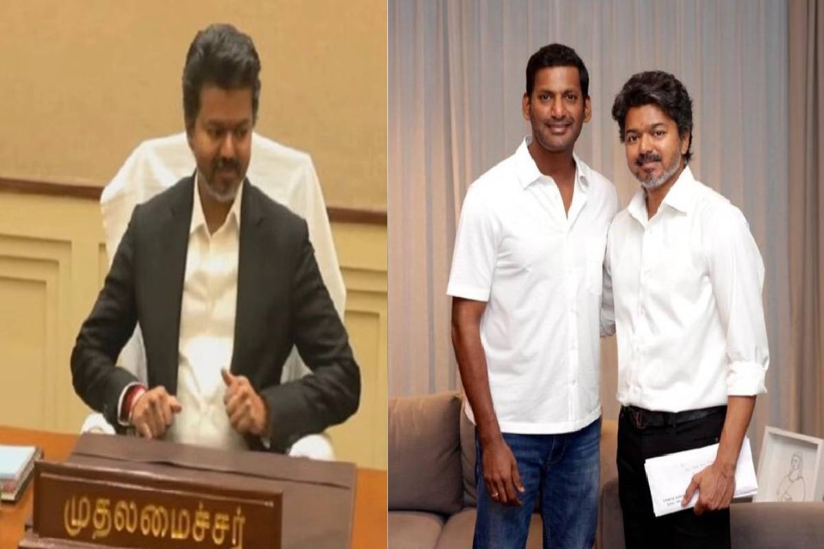 முதல்வர் விஜய்யை சந்தித்த விஷால்: வித்தியாசமான பரிசால் சமூக வலைதளங்களில் குவியும் பாராட்டு! | Vishal S Best Ever Gift To Cm Vijay முதல்வர் விஜய்யை சந்தித்த விஷால்: வித்தியாசமான பரிசால் சமூக வலைதளங்களில் குவியும் பாராட்டு! | Vishal S Best Ever Gift To Cm Vijay