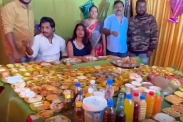 புதுமாப்பிள்ளைக்கு மாமியார் வைத்த விருந்து! 379 உணவுகளை கண்டு திகைத்து நின்ற தருணம்