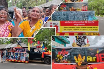 வவுனியாவில் வலம் வந்த முள்ளிவாய்க்கால் நினைவு தாங்கிய ஊர்தி: கண்ணீர் மல்க அஞ்சலி செலுத்திய மக்கள்