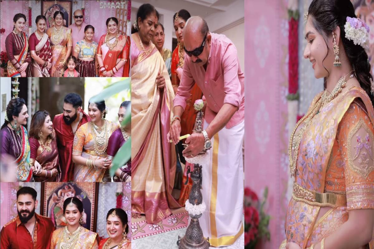 நடிகர் விஜயகுமார் பேத்திக்கு வளைகாப்பு...இணையத்தை ஆக்கிரமிக்கும் காணொளி! | Actor Vijayakumars Granddaughter Diyas Baby Shower