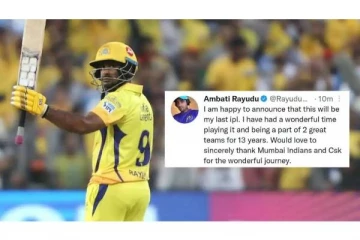 ஐ.பி.எல் போட்டிகளில் இருந்து அம்பத்தி ராயுடு ஓய்வு - டுவிட்டர் பதிவால் ரசிகர்கள் அதிர்ச்சி..!