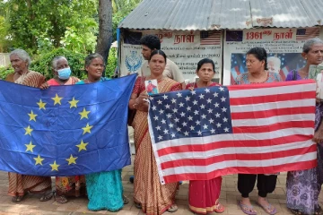 காணாமல் ஆக்கப்பட்டோருக்காக சர்வதேச நாடுகளிடம் உதவி கோரி வவுனியாவில் ஆர்ப்பாட்டம்