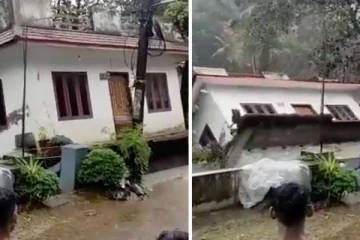 கேரளாவில் இயற்கையின் கோர தாண்டவம்;  வெள்ளத்தில் அடித்து செல்லப்படும் வீடுகள்
