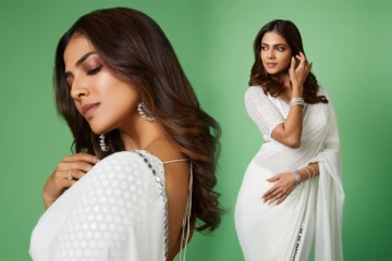 தேவதை போல் வெள்ளை நிற உடையில் மாளவிகா மோகனன்.. போட்டோஷூட் புகைப்படங்கள்