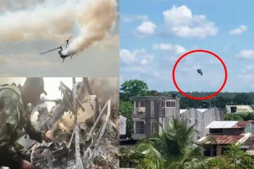 கட்டுப்பாட்டை இழந்து விபத்துக்குள்ளான ஹெலிகொப்டர் - பதறவைக்கும் காணொளி
