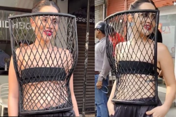 இப்படி ஒரு உடையா.. குடிக்கமுடியாமல் கஷ்டப்படும் நடிகை!