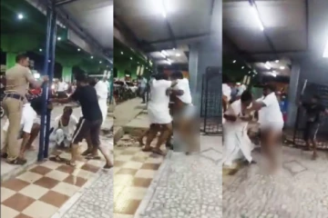 உருட்டு கட்டையால் ஒருவரை ஒருவர் தாக்கி கொண்ட பாஜக - இந்து மக்கள் கட்சி மாவட்ட தலைவர்கள்