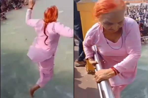 70 வயதில் டைவ் அடிக்கும் பாட்டி... இணையத்தில் வைரலான வீடியோவைக்கண்டு ஆடிப்போன பார்வையாளர்கள் | Haryana Woman 70 Dives Into River Ganga Viral