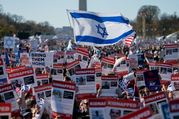இஸ்ரேல் பணயக் கைதிகளை விடுவிக்கக் கோரி அமெரிக்காவில் 2.9 இலட்சம் பேர் பேரணி | 2 9 Lakh Demonstrators In Washington Back Israel