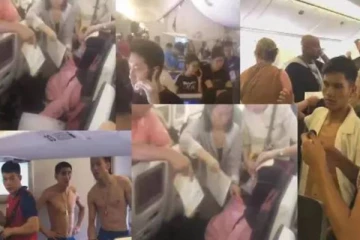 விமானத்தில் ஏற்பட்ட அசம்பாவிதம்... மேலாடைகளை கழற்றிய பயணிகள்!