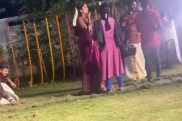 அலறியடித்துக் கொண்டு ஓடிய சீரியல் நடிகை: சமூகவலைதளத்தில் வைரலாகும் காணொளி