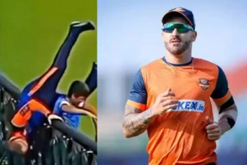 பந்தை தடுக்க வந்த டூ பிளெஸ்சிஸை தெரியாமல் தூக்கி வீசிய சிறுவன்: அதிர்ச்சியடைந்த ரசிகர்கள் (வீடியோ)