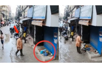 கடை வாசலில் தூங்கிய பாட்டியை காலால் எட்டி உதைத்து திட்டிய கொடூரன் - நெஞ்சை கனமாக்கிய வீடியோ!