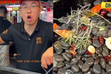 கற்களை சமைத்த சாப்பிடும் சீனர்கள்... எச்சில் ஊற வைக்கும் காட்சி