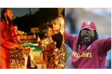 நவராத்திரி விழாவில் நடனமாடிய கிரிக்கெட் வீரர் க்ரிஸ் கெயில் - வைரலாகும் வீடியோ