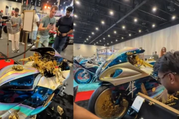 தங்கம் விற்கிற விலையில் தங்கத்தில் செய்த மோட்டார் சைக்கள்; வாய்பிளக்கும் நெட்டிசன்கள்!