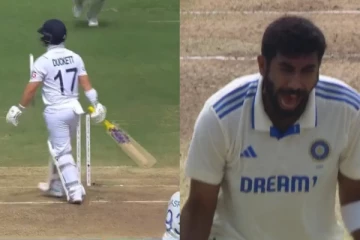 ஸ்டம்ப்பை பறக்க விட்ட பும்ரா.! இரண்டு முறை அவுட்டான பென் டக்கெட்!