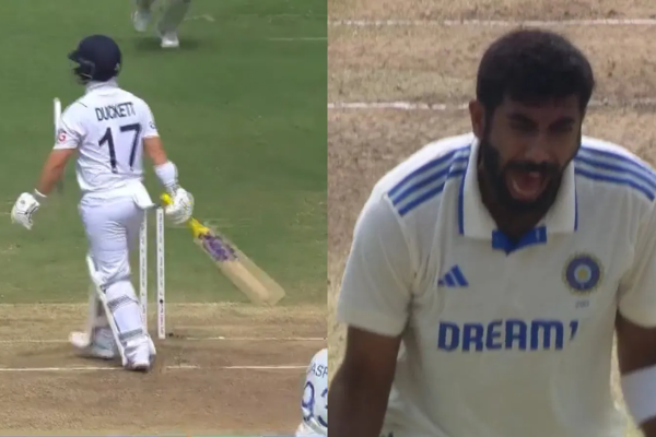 ஸ்டம்ப்பை பறக்க விட்ட பும்ரா.! இரண்டு முறை அவுட்டான பென் டக்கெட்! - தமிழ்நாடு