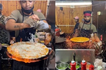 இணையத்தில் பார்வையாளர்களை வியக்க வைத்த நெருப்பு தோசை.. செய்வது எப்படி? வைரல் வீடியோ