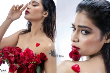 வசீகரிக்கும் ரோஜா பூக்கள் மட்டும்.. தர்ஷா குப்தா வெளியிட்ட ஹாட் புகைப்படங்கள்