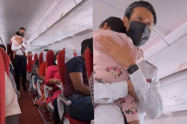 விமானத்தில் கேட்ட குட்டி தேவதையின் அழுகுரல்! நொடியில்ஆறுதல்படுத்த ஊழியர் செய்த நெகிழ்ச்சி செயல் | Viral Video News World