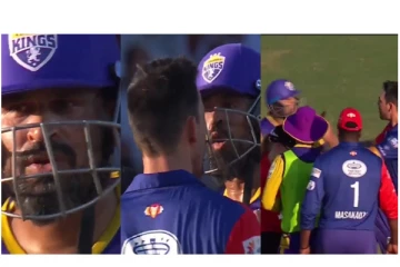 டி20 கிரிக்கெட் போட்டில் யூசுப் பதானை அடிக்க பாய்ந்த ஜான்சன்... - வைரலாகும் அதிர்ச்சி வீடியோ