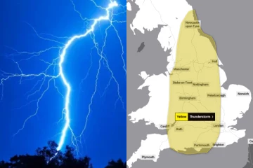 பிரித்தானியாவின் பெரும்பகுதிகளுக்கு நாளை மஞ்சள் வானிலை எச்சரிக்கை