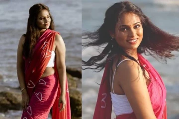 இடுப்பை காட்டி மயக்கும் போஸ்!! நடிகை ரம்யா பாண்டியனின் கடற்கரை போட்டோஷூட்..