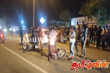 கிளிநொச்சி பொலிஸ் நிலையம் முன்பாக விபத்து