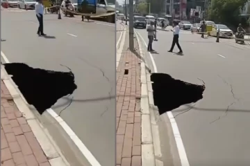 கண்டி - கொழும்பு பிரதான வீதியில் ஆயுர்வேத மருத்துவமனைக்கு அருகில் பாலத்தின் நடுப்பகுதி தாழிறக்கம்