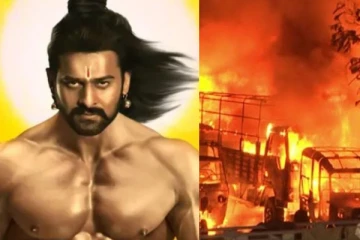 300 கோடி பட்ஜெட்டில் உருவாகும் பிரபாஸின் அதிபுருஷ் படப்பிடிப்பில் தீடீர் தீ விபத்து.. அதிர்ச்சியளிக்கும் வீடியோ