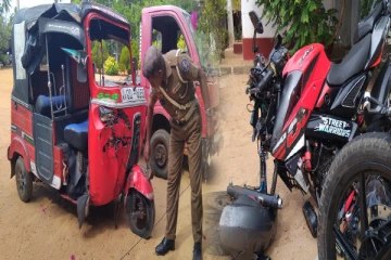 புத்தளத்தில் முச்சக்கர வண்டியுடன் இரண்டு மோட்டார் சைக்கிள்கள் மோதுண்டு விபத்து