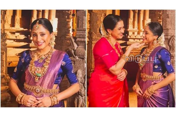 ஆத்தாடி என்ன அழகு.. திருமண லுக்கில் சரிகமப புகழ் தேவயானி மகள் இனியா! | Devayani Daughter In Saree Trending