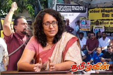 ஹரிணிக்கு எதிர்ப்பு தெரிவித்து கல்வி அமைச்சின் வாயிலில் அமர்ந்துள்ள விமல்