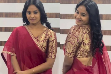 டிரான்ஸ்பெரண்ட் சேலையில் மயக்கும் போஸ்!! நடிகை பிரிகிடா சாகாவின் ரீல்ஸ்..