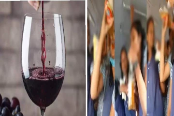 குடித்தால் கலராகலாமா?  ஒயின் குடித்து தள்ளாடிய  மாணவிகள்