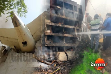 ගුවන් යානය කඩා වැටුණ වෛද්ය විද්යාලයත් විනාශයි-වෛද්ය සිසුන්ගේ ජිවිතත් අහිමි වේ (PHOTO)