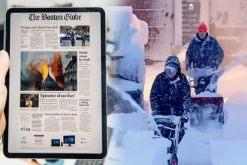 அமெரிக்காவில் கடும் பனிப்புயல் : 153 ஆண்டுகளில் முதல் முறை அச்சுப்பணியை நிறுத்திய நாளிதழ்