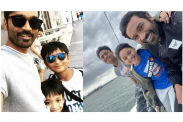 அமெரிக்காவில் ‘தி கிரே மேன்’ பட விழாவில் இரு மகன்களுடன் கெத்தாக நின்ற தனுஷ் - வைரலாகும் புகைப்படம்