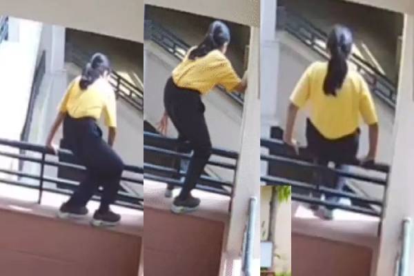 பாடசாலையில் தற்கொலை செய்து கொண்ட மாணவி ; சமூக வலைதளத்தில் வெளியான அதிர்ச்சி வீடியோ | 9 Year Student Commits Suicide By Jumping School