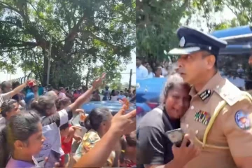නොසන්සුන් තත්ත්වයක් - විලාප මැද මීගමුව බන්ධනාගාරයට පැමිණි ජේෂ්ඨ පොලිස් අධිකාරී එරික් පෙරේරාව ජනතාව වට කර ගයි [VIDEO]